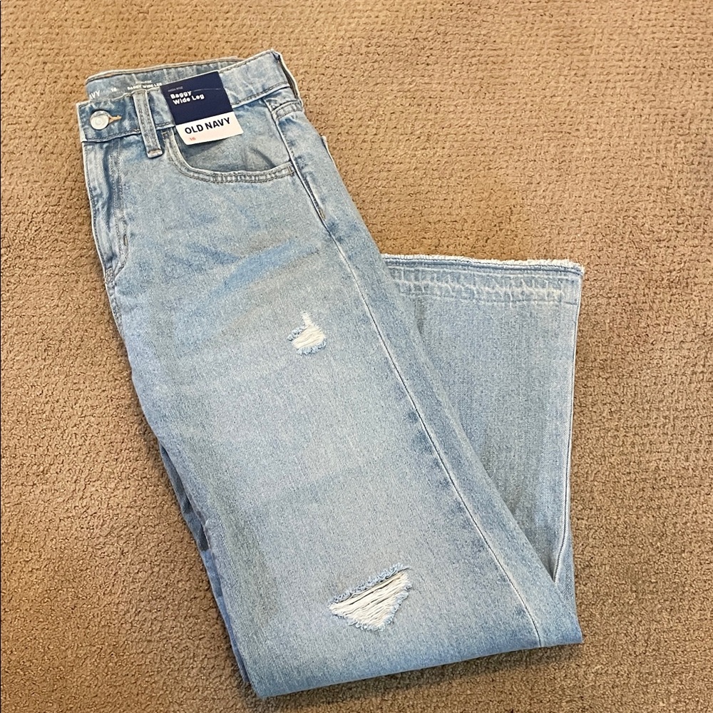 Old Navy Girls Light Blue Wide Leg Jeans - Picture 3 of 3